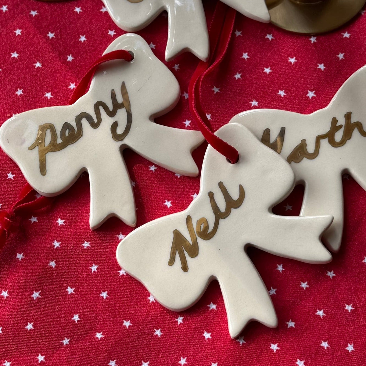 Christmas Bow Decorations // personalise