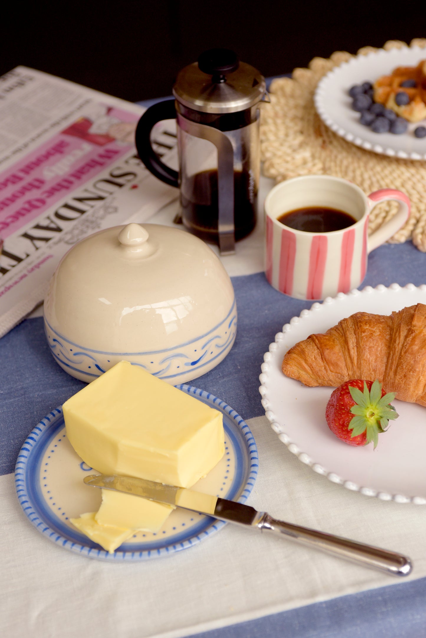 Butter Dish - Greek Blues