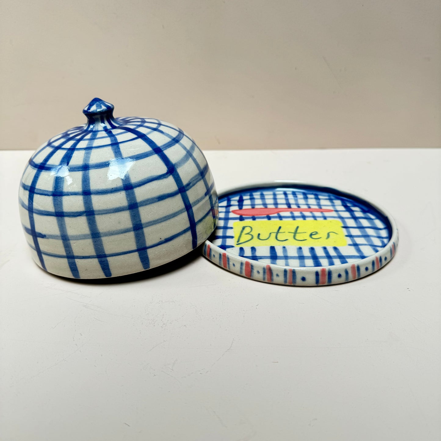 Butter Dish - gingham