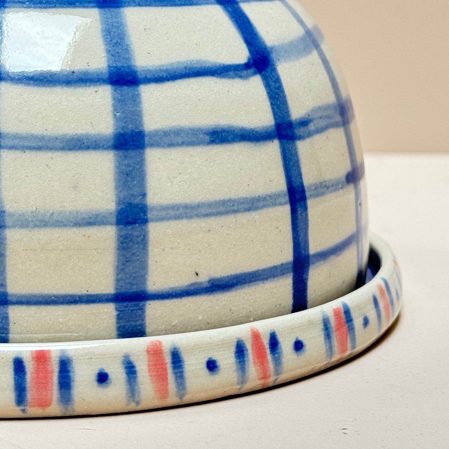 Butter Dish - gingham