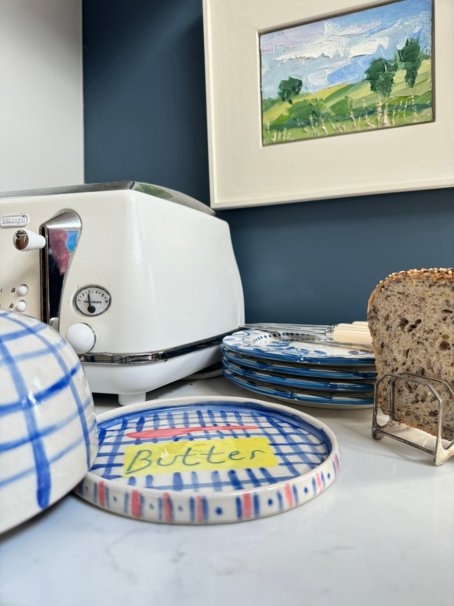 Butter Dish - gingham