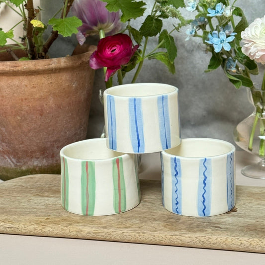 Stripey handless mug