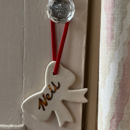 Christmas Bow Decorations // personalise
