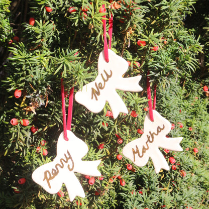 Christmas Bow Decorations // personalise